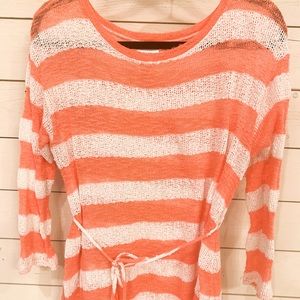 Motherhood Maternity Coral Stripe Knit Top